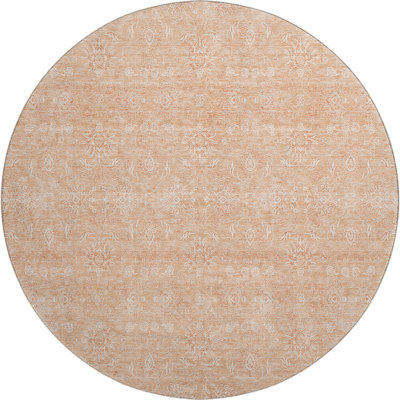 Premium Machine Washable Prisco Peach Rug