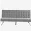 Structure en bois, pieds en acier inoxydable, futon, canapé-lit gris-9826600
