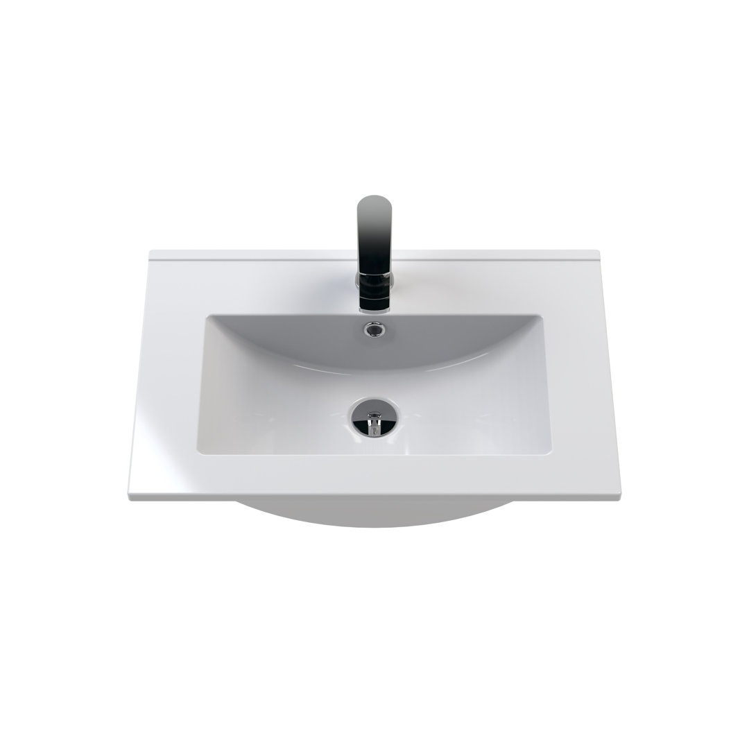 600mm Single Bathroom Vanity with Drop In Vitreous China Basin