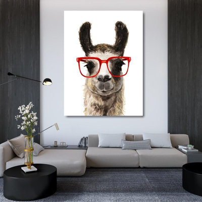 ArtDirect Borges, Victor Gallery Wrapped Canvas Art Titled: Hip Llama I