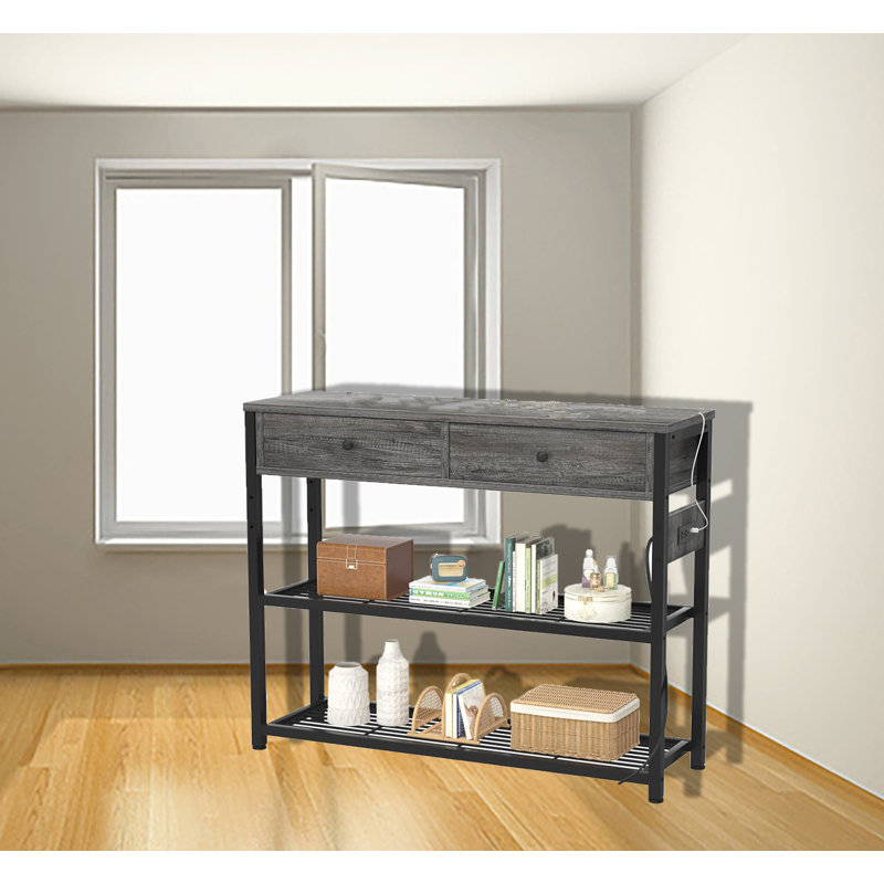 Narrow Sofa Table With Storage Rack
