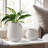  Nonce 4" Ceramic Modern White Hanging Planter With Leather Strap-164315404-164315403