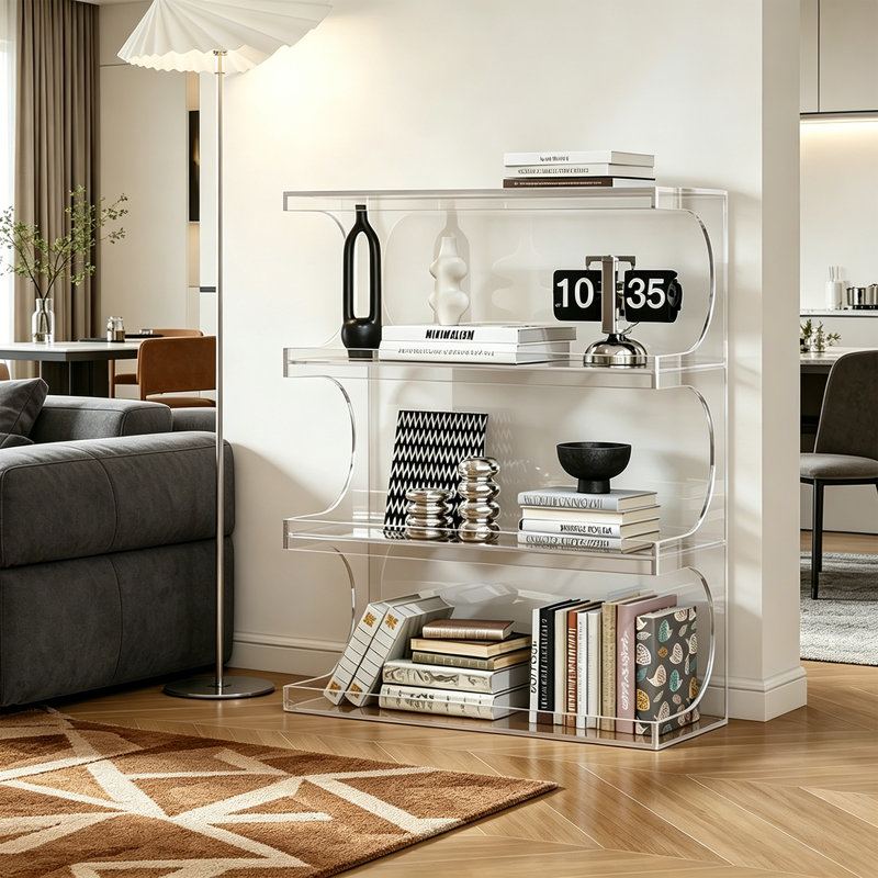 Support de présentation Wave Wave, 39.37" H x 31.5" W x 11.81" D, Clear