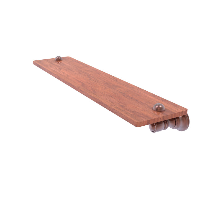 Freyja Ironwood Solid Wood Bracket Shelf, Antique Copper, 2.4" H x 22" W x 5.54" D