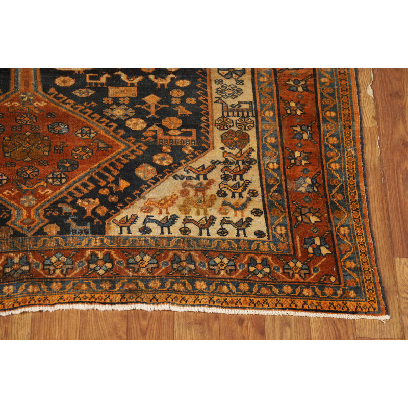 Tapis traditionnel à teinture végétale antique 5 x 7