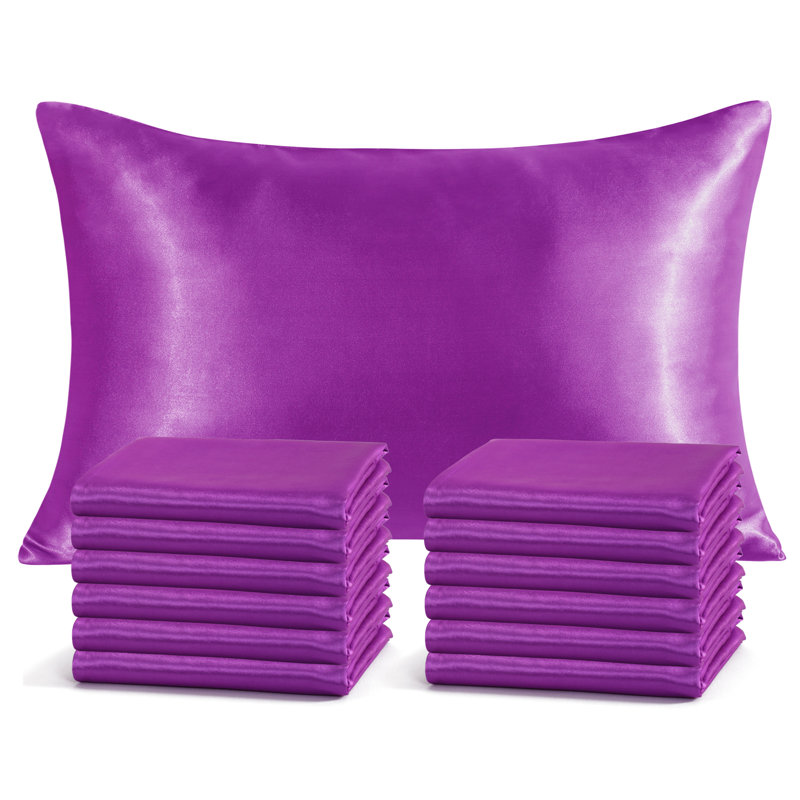  Satin Pillow Cases, Purple, Standard