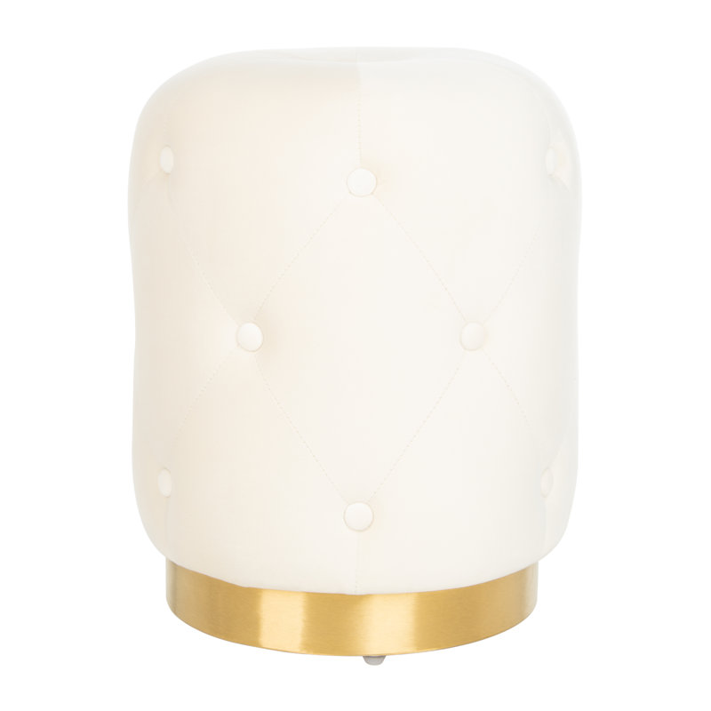 Repose-pieds standard rond touffeté 14,5" velours Skye, Velours crème