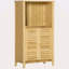 Bamboo Floor Cabinet Bathroom Floor Cabinet Living Room Organizer Tower With Multiple Shelves And Doors