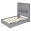 Lit plateforme double en bois avec USB, tête de lit et tiroirs de rangement-410066521