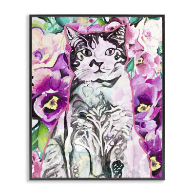Kitty Among Flowers Art by Chelsea Goodrich