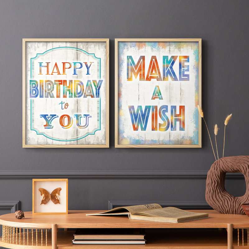 «Happy Birthday to You», impression encadrée de qualité supérieure - prête à être accrochée - aucun clou requis - aucun clou requis