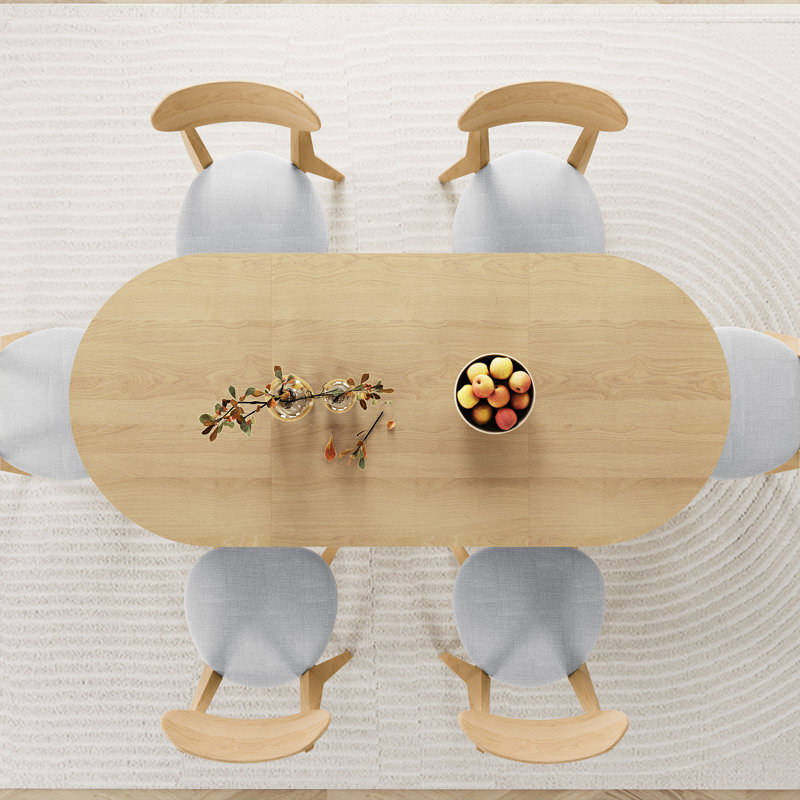 70.87" Oval Dining Table, Natural