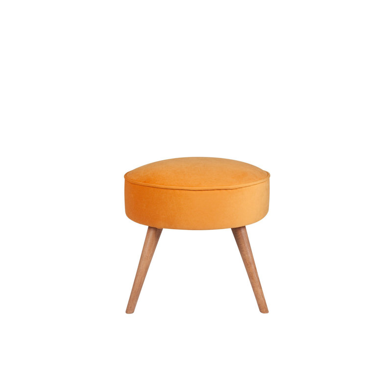 Élégant pouf orange avec structure en bois de sapin massif, 17,7 po x 16,1 po x 17,7 po | Tissu 100% polyester, facile à nettoyer | 32 mousses en mousse pour plus de confort | Parfait pour le salon, la chambre à coucher ou l'aire de jeu des enfants, conception polyvalente
