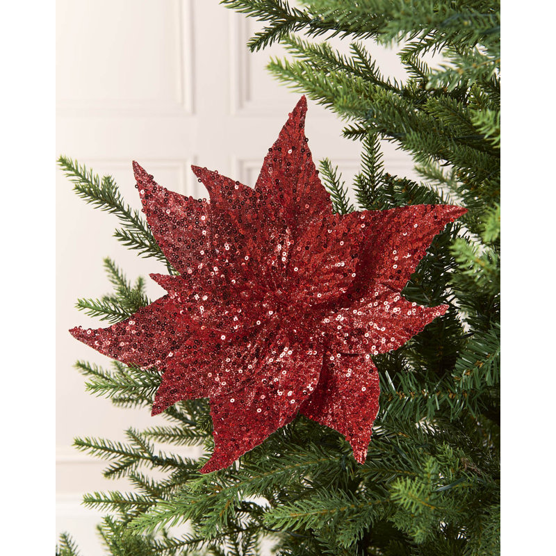 20cm Polystyrene Poinsettia Flower, Black