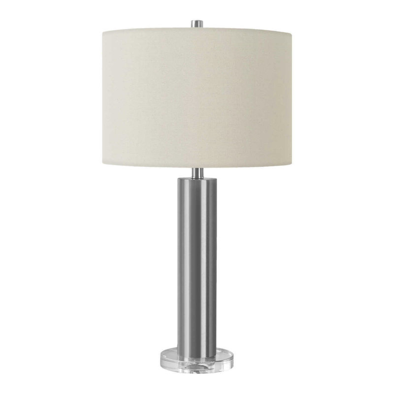 Lighting, lampe de table H 28 po, Argent, Ivoire