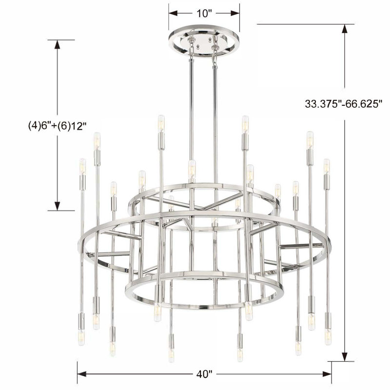 Charlina 20 - Light Dimmable Wagon Wheel Chandelier