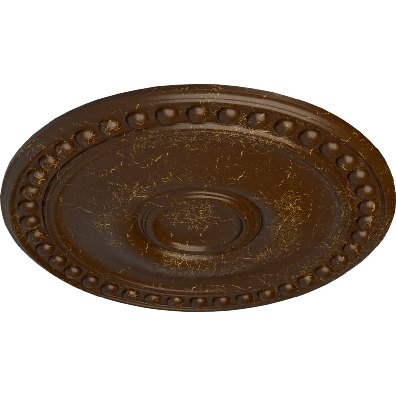 Endurathane Raymond Ceiling Medallion, 18"OD x 1 1/4"P (Fits Canopies up to 5 3/8"), Hand-Painted Iridescent Gold Finish