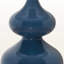 24" H Contemporary Lighting | Blue Glass & Ivory Cream Fabric Shade-107417427