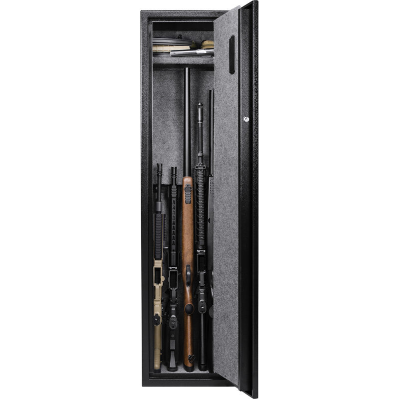 Coffre-fort numérique pour carabine 4,33 pieds cubes - option de rangement sécurisé. Vaste carabine, munitions et accessoires. Polyvalent entreprise à domicile. Mécanisme de contrôle de finition en acier noir. Peut contenir des accessoires