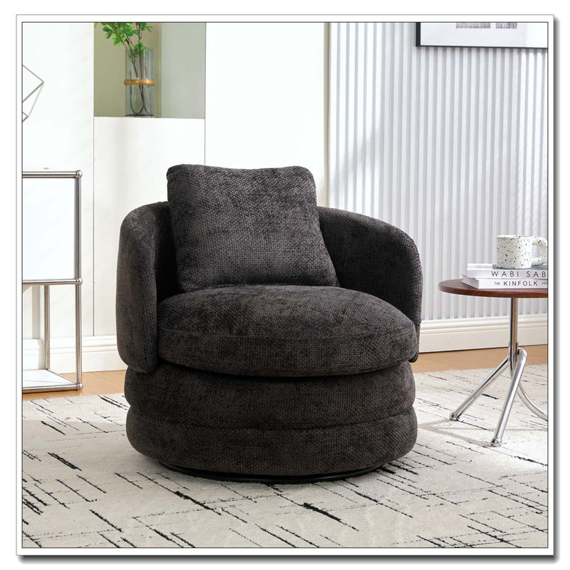 Fauteuil en chenille d'appoint Modern Modern, Gris foncé