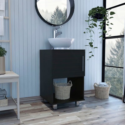 Meuble-lavabo simple à 1 tablette Wengé