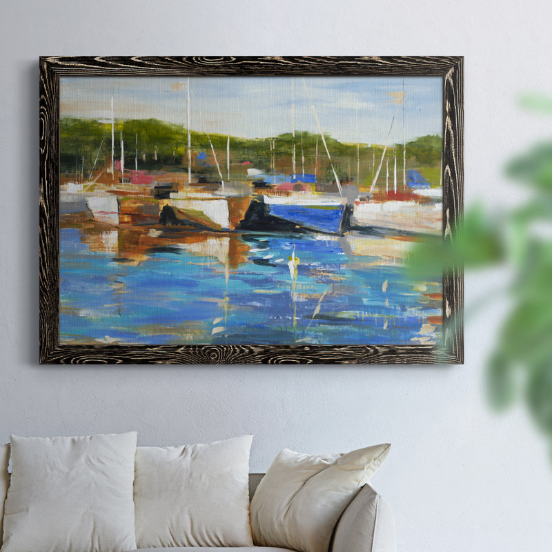 Safe Harbor - Reproduction d'art sur toile encadrée, H 31 po x l 44 po x P 1 po, Noir
