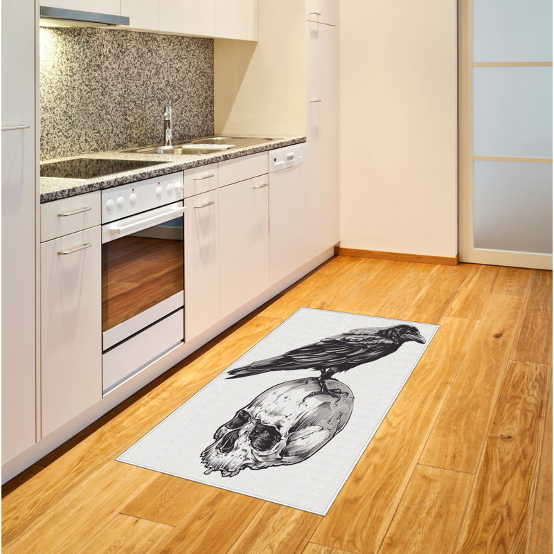 Tapis décoratif à longues fibres en polyester à haute densité Scary, Rectangle 2 pi 7 po x 5 pi