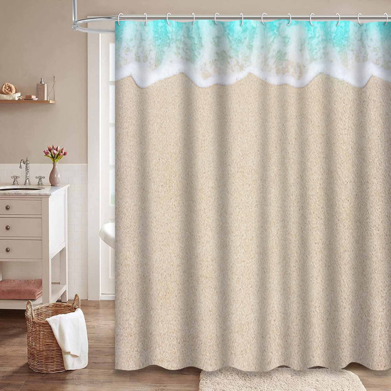 Rideau de douche imperméable bleu doux avec 12 crochets, L 72 po x l 84 po