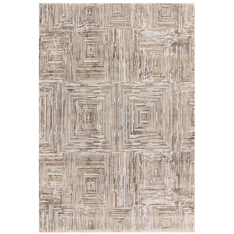 Brenetta Geometric Shapes Beige Area Rug, Rectangle 160 x 230cm