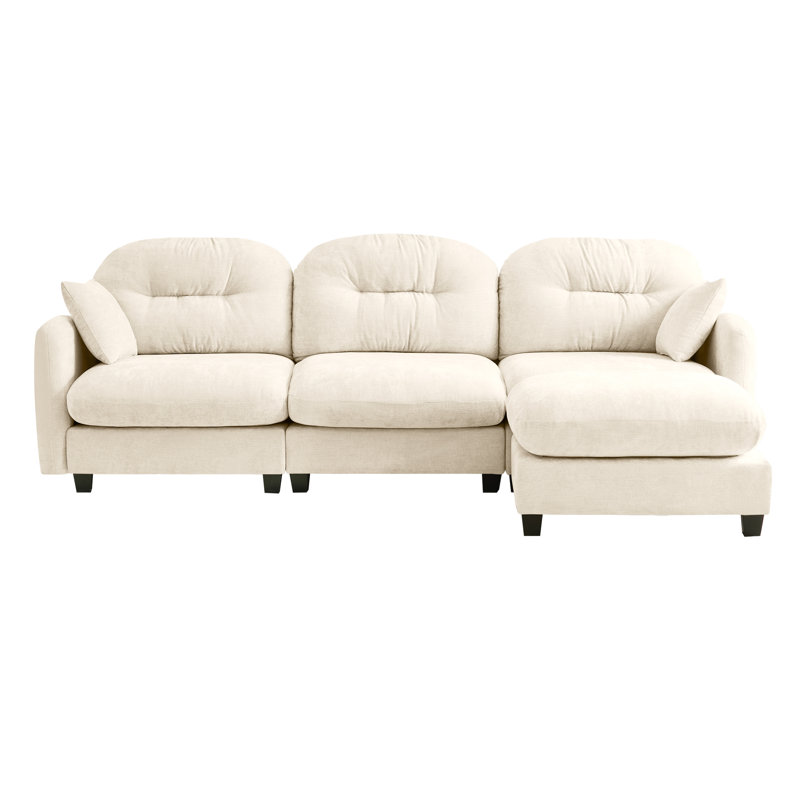 Canapé modulaire en L de qualité supérieure avec repose-pieds, dossier ergonomique et dossier capitonné de qualité supérieure, canapé à assemblage facile pour une utilisation multi-espace