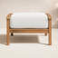 Repose-pieds d'extérieur en teck avec coussin Brunswick-108940795-108940796