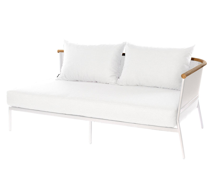 Riad Outdoor 6 - Seat Patio Sectional, Right, Canvas Natural Sunbrella® Canvas, White