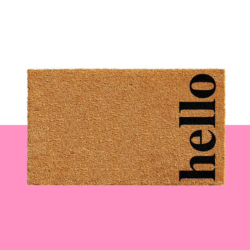 Arnitha Non-Slip Outdoor Doormat, Rectangle 1'4" x 2'4", Natural/Black