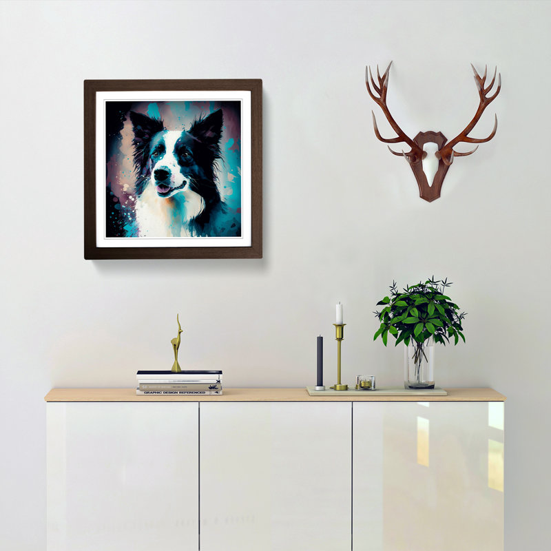 Single Picture Frame Print on Wood, Walnut