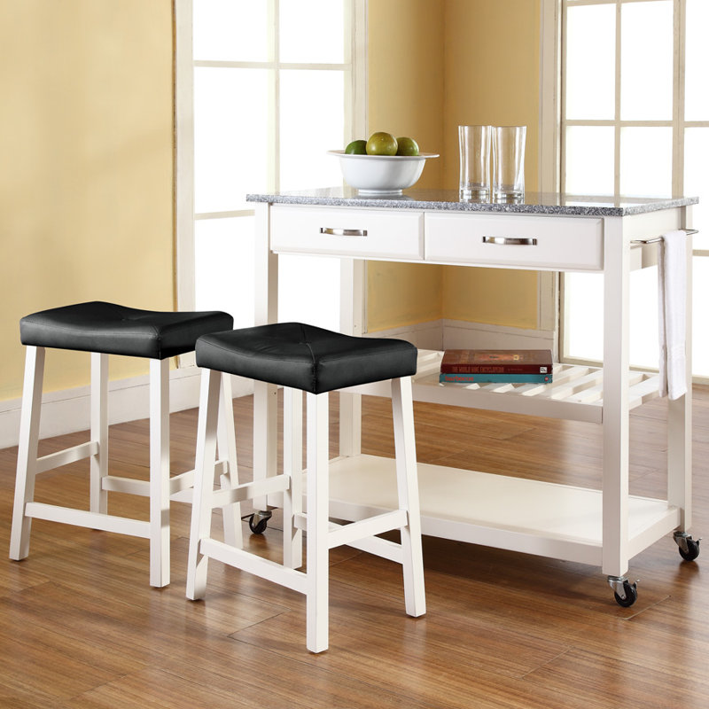 Diamondback 43 " W Kitchen Island Set, White, Grey