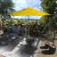 Parasol de patio blanc mat 11 pieds avec nervures en fibre de verre et collier inclinable en Pacifica jaune-1073299978
