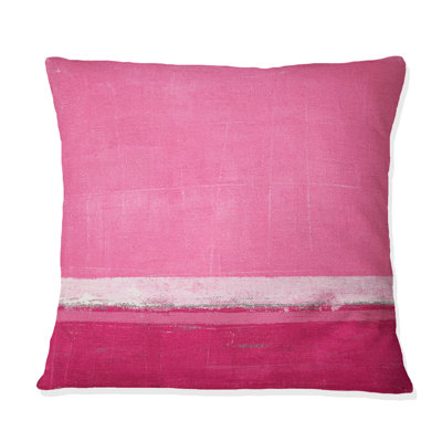 Coussin rose imprimé fuchsia et blanc Colorfields II