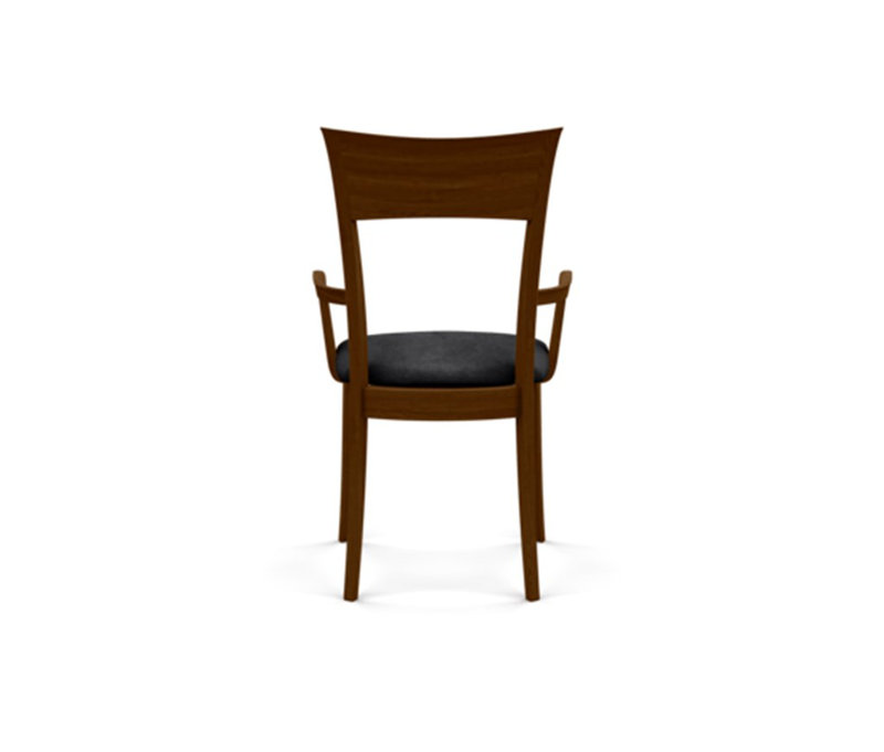 Ingrid Upholstered Arm Chair, Natural Walnut, Microseude Onyx