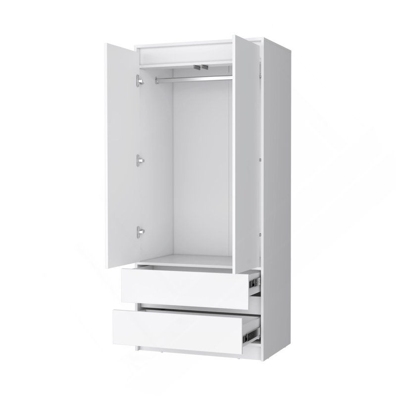 Armoire blanche à 2 tiroirs