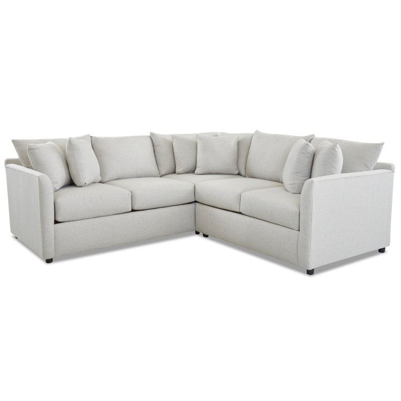Cecelia Upholstered L-Shaped Sectional, Left Hand Facing, Drusky Ivory Sustain® Basketweave