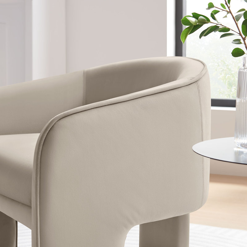 Fauteuil d'appoint Greer Performance, Velours amande