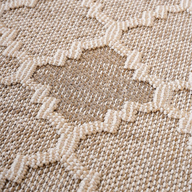 Collection Trellis Indoor/Outdoor Area Rug, Runner 2'2" x 8', Cream