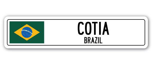 Plaque de rue en aluminium Alpert Cotia, drapeau du Brésil, H 8 po x l 36 po x P 1 po