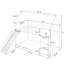 Lit superposé simple au-dessus d'une maison avec glissade, blanc - Fabrication en métal robuste pour l'espace et l'utilisation de la chambre à coucher-1493502287