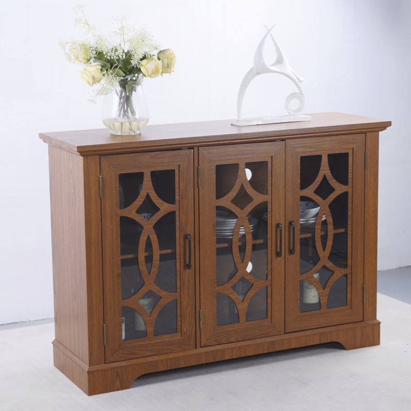 Armoire de rangement pour le salon, Walnut, 34.06" H x 48.66" W x 15.55" D