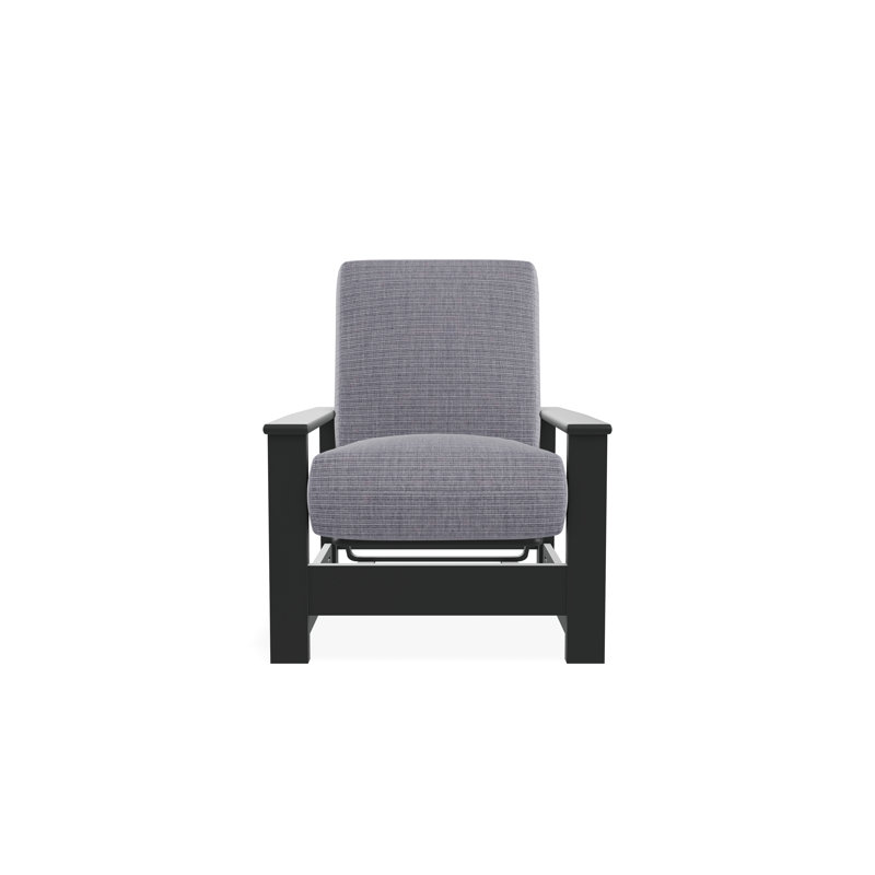 Leeward Marine Grade Polymer Deep Seating Cushion Arm Chair with Hidden Motion, Graphite, Proven Ash