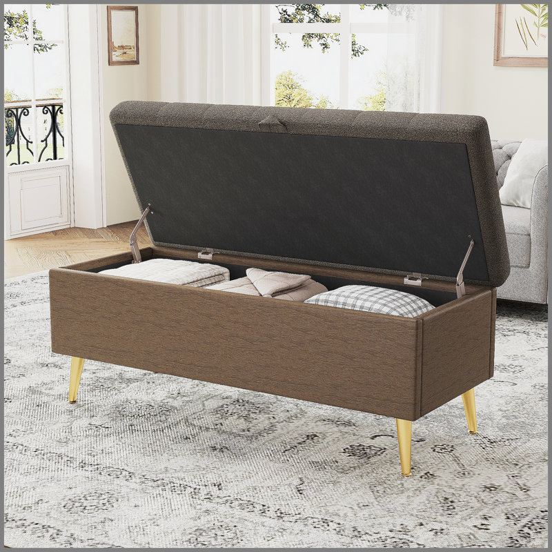 Banc de rangement avec repose-pieds Modern Modern, Coffee