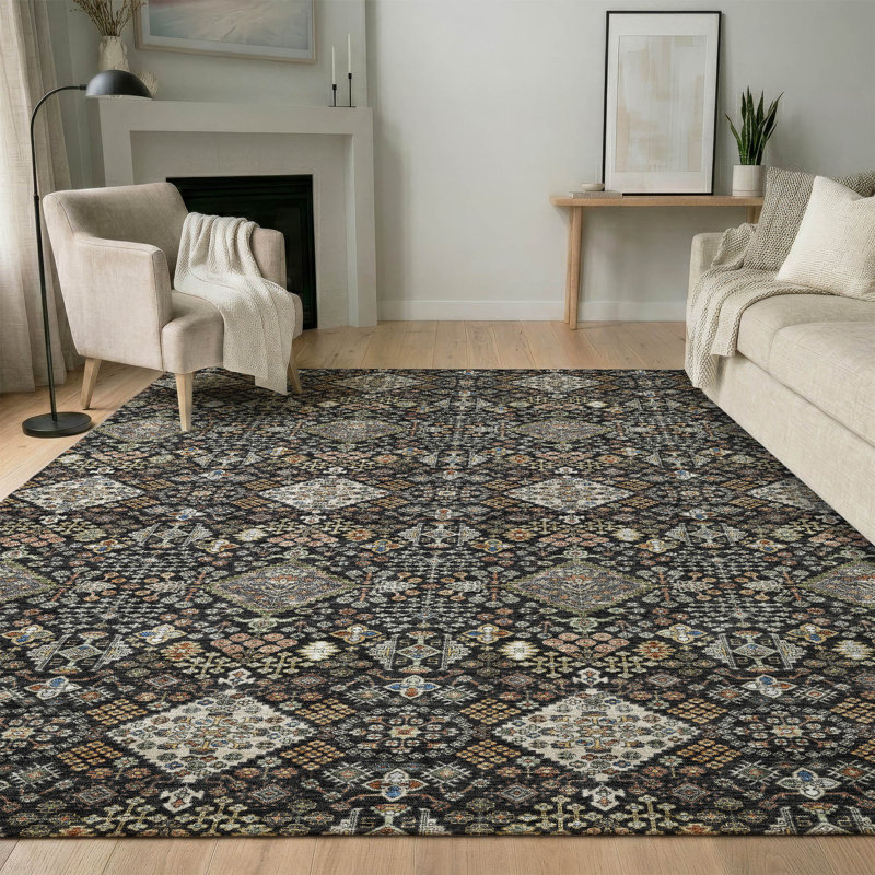 Tapis lavable à la machine de qualité supérieure Mayfield AMF2478, Black, 3' x 5'