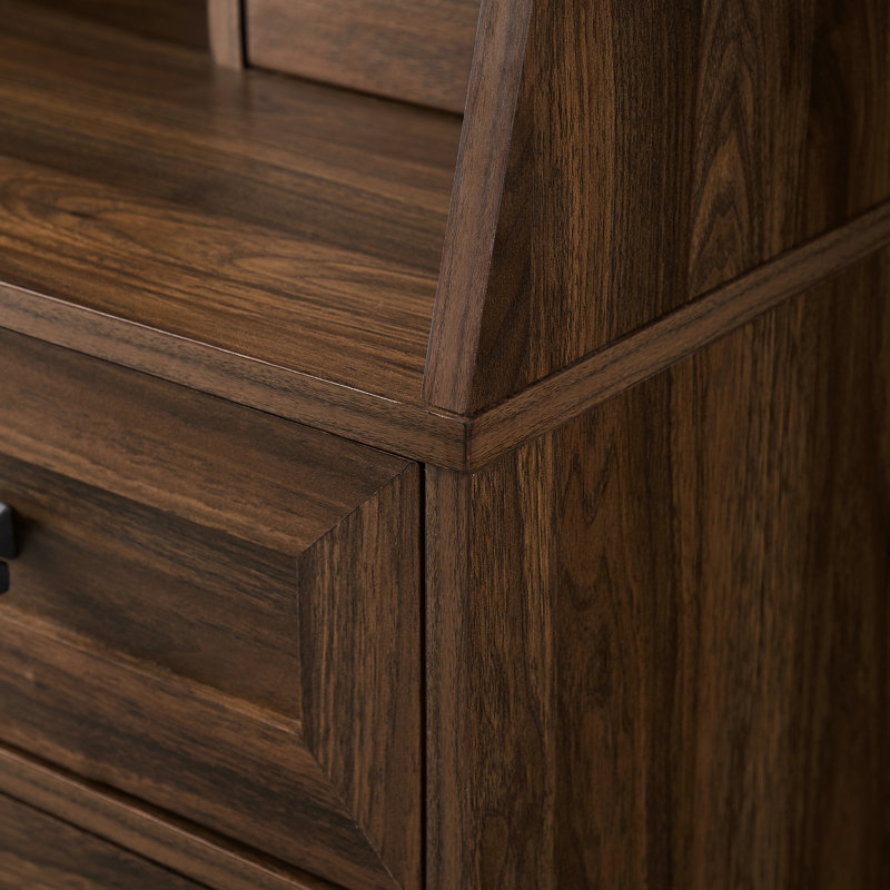 Armoire de rangement à 4 tiroirs Fairlin, Noyer foncé