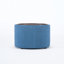 Repose-pieds rond en lin bleu avec rangement caché et plateau en bois, 2 pour la chambre à coucher, 41 à usage multifonctionnel, espace confortable, bureau à haute structure en mousse, pratique